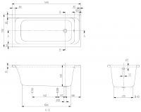 Vorschau: Villeroy&Boch Architectura Rechteck-Badewanne 150x70cm