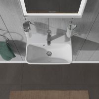 Duravit ME by Starck Handwaschbecken 45x32cm, mit Hahnloch und Überlauf, WonderGliss, weiß 07194500001