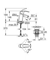 Vorschau: Grohe Eurosmart Einhand-Waschtischbatterie, S-Size, chrom