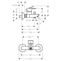 Vorschau: hansgrohe Neovis Q Einhebel-Wannenmischer Aufputz, chrom