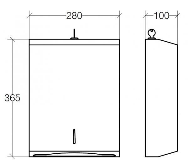 lineabeta OTEL Papiertücherspender, 28x36,5cm, edelstahl poliert