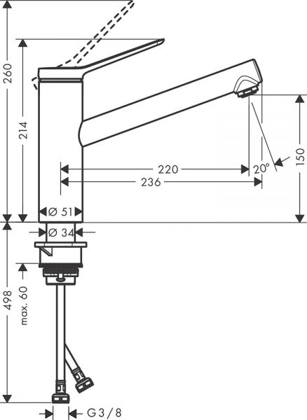 Hansgrohe Zesis M33 Küchenarmatur 150 1jet edelstahl 74802800