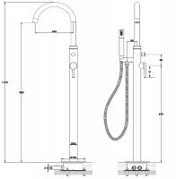 Vorschau: Avenarius Linie 280 freistehende Wanne-Brause-Batterie, chrom