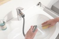 Vorschau: Grohe Eurosmart Waschtischbatterie M-Size mit herausziehbarem Auslauf und Push-Open, chrom