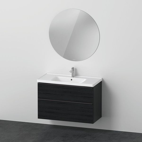 Duravit D-Neo Möbel-Set 100,5cm mit Waschtisch, Waschtischunterschrank und rundem Spiegel DE011101616