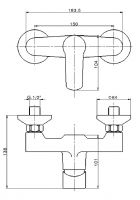 Vorschau: Avenarius Linie 180 Brause-Einhebelmischbatterie, Wandmontage, chrom