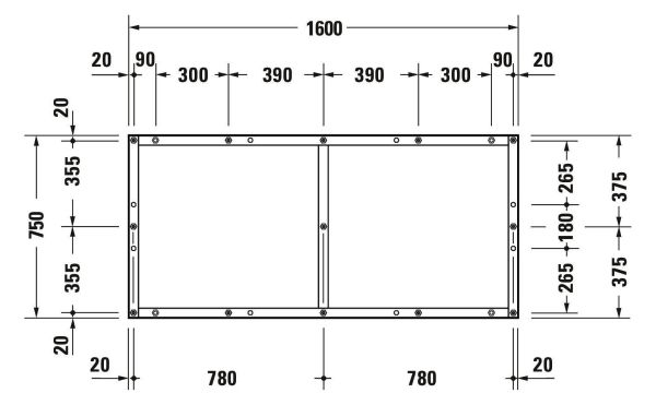 Duravit Tempano Fußgestell 160x80cm
