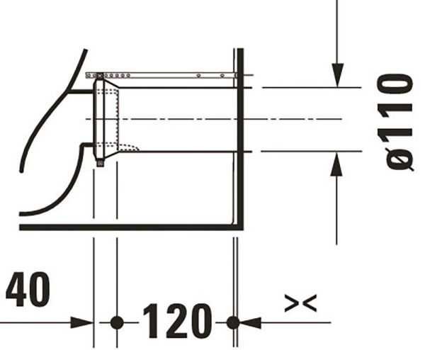 Duravit Qatego Stand-WC 60cm, 4,5 l, Tiefspüler, spülrandlos, Abgang waagerecht, weiß