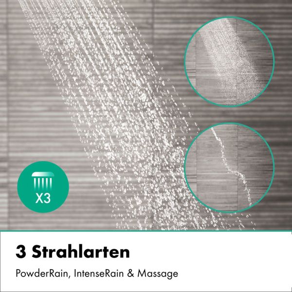 hansgrohe Rainfinity Duschkopf 250 3jet wassersparend, Wandanschluss, brushed bronze