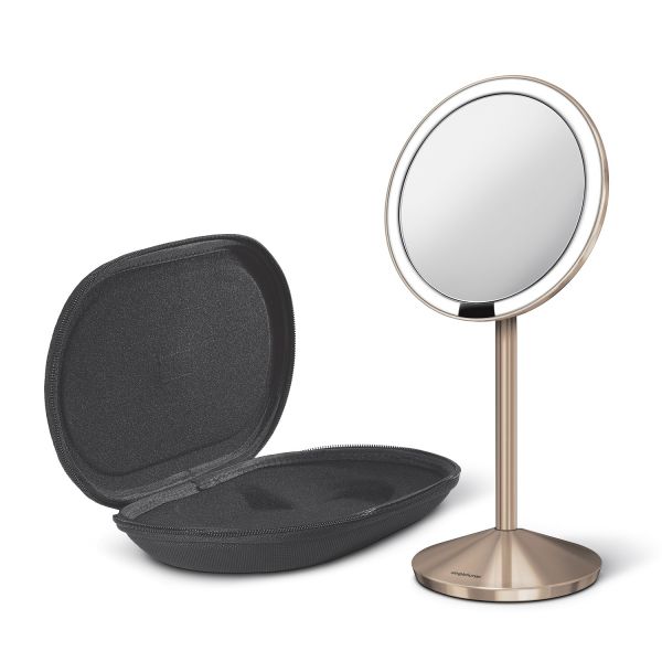 simplehuman Sensorspiegel Ø12cm, 10-fache Vergrößerung, wiederaufladbar, roségold