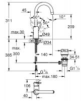 Vorschau: Grohe BauLoop Einhand-Waschtischbatterie mit Ablaufgarnitur, L-Size, chrom