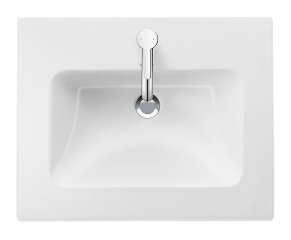 Duravit ME by Starck Waschtisch rechteckig 53x43cm, mit Hahnloch, mit Überlauf, weiß seidenmatt 2336533200