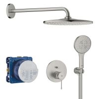 Grohe Essence Duschsystem Unterputz mit Rainshower Mono 310, supersteel