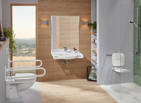 Villeroy&Boch ViCare Waschbecken mit 1 Hahnloch, barrierefrei, 80x55cm 4120800113