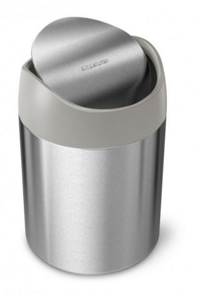 simplehuman Mini-Abfalleimer 1,5 Liter, edelstahl gebürstet CW2084