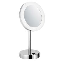 Avenarius LED-Kosmetikspiegel 5-fach, mit Akku, Standmodell, chrom