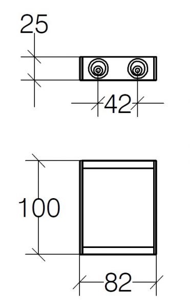 lineabeta SKUARA Halter 82x100mm, chrom