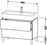 Vorschau: Duravit L-Cube Waschtischunterschrank bodenstehend 98x46cm mit 2 Schubladen für Vero Air 235010