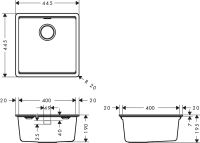 Vorschau: Hansgrohe S53 S530-F400 Einbauspüle 400