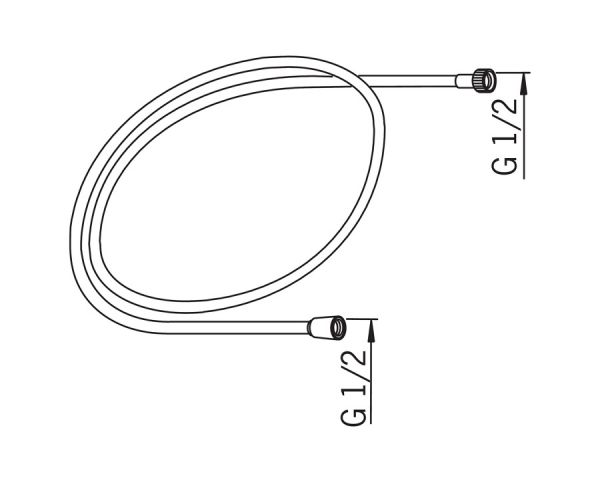 Hansa Brauseschlauch 1,5m, chrom