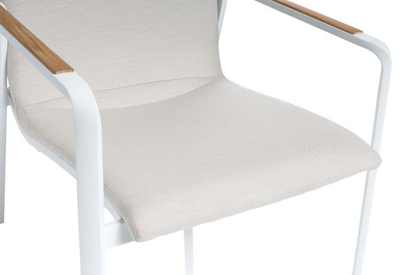 KETTLER DINING DIAMOND Loungesessel Sunbrella®, weiß matt/ natte linen chalk 0103908-5820
