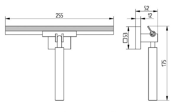 Avenarius Universal Komfortwischer mit Wandhalterung eckig, chrom