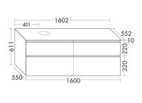 Vorschau: Burgbad Lin20 Waschtischunterschrank 160x55cm mit Konsolenplatte, 4 Auszüge, wandhängend SGRA160LF5351