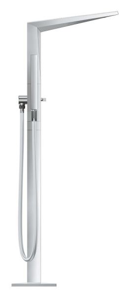 Grohe Allure Brilliant Wannenarmatur freistehend mit White Attica Ceasarstone Einlagen
