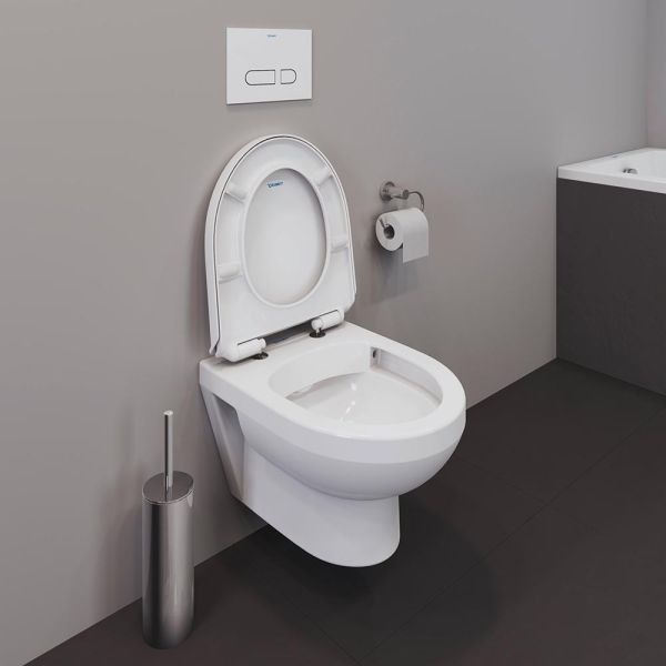 Duravit No.1 Wand-WC Set inkl. WC-Sitz mit Absenkautomatik, 48x36,5cm, oval, rimless, weiß