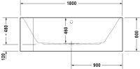 Vorschau: Duravit Happy D.2 Eck-Badewanne 180x80cm Ecke rechts, weiß