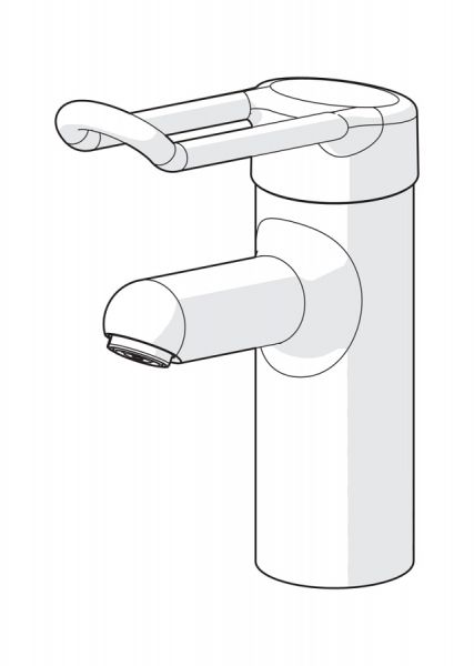 Hansa Hansamedipro Waschtisch-Einhand-Einlochbatterie, Bügelhebel, chrom