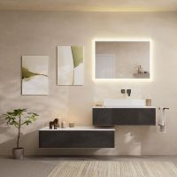 Vorschau: hansgrohe Xevolos E Konsole 98x55cm für Aufsatzwaschtisch mittig ohne Hahnloch
