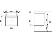 Vorschau: Laufen Base 2.0 Waschtischunterbau 57cm für Waschtisch Pro S H810963 & Pro X H810863