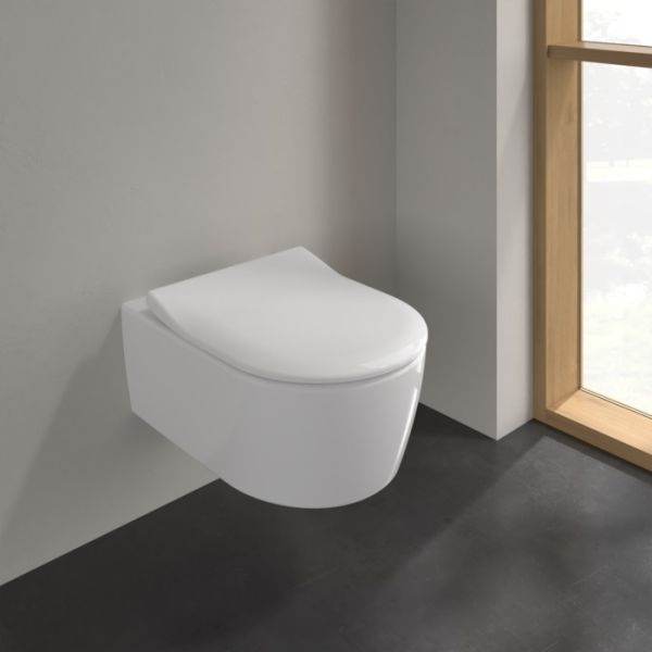 Villeroy&Boch Avento WC-Sitz Slimseat abnehmbar, mit Absenkautomatik, weiß