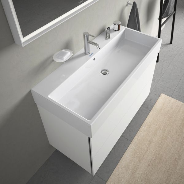 Duravit Vero Air Waschtisch rechteckig 100x47cm, mit 1 Hahnloch und Überlauf, WonderGliss, weiß 23501000001