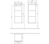 Vorschau: Villeroy&Boch Avento Seitenschrank mit 2 Türen, Türanschlag links, Technische Beschreibung A89500