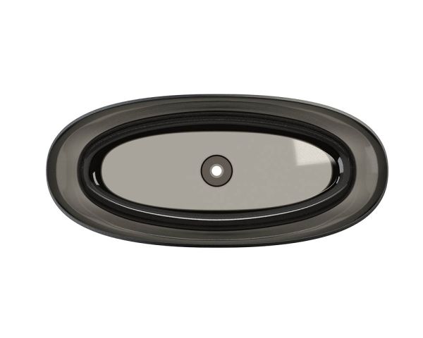 RIHO Solid Frosted Oval freistehende Badewanne 160x72x56,50cm frosted smoke B129002F01