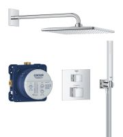 Grohe Precision Duschsystem eckig mit Thermostat, Vitalio Rain Mono 310 cube Kopfbrause, chrom 34879000