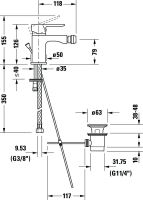 Vorschau: Duravit A.1 Einhebel-Bidetmischer mit Zugstangen-Ablaufgarnitur, chrom A12400001010