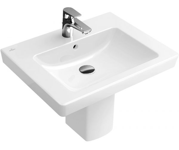 Villeroy&Boch Subway 2.0 Waschbecken, 65x47cm, 1 Hahnloch, mit Überlauf