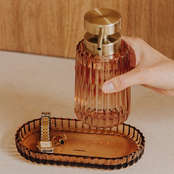 Cosmic Lido Badaccessoires-Set mit Seifenspender und Zahnputzbecher, ambar rose