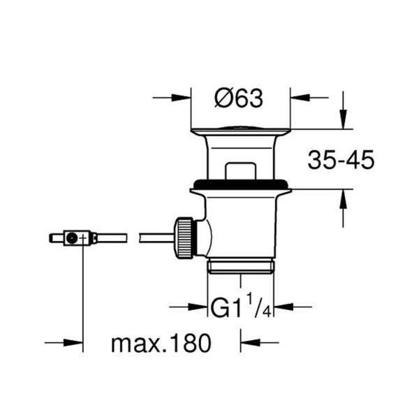 Grohe Zugstangen-Ablaufgarnitur 1 1/4", chrom/gold