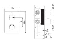 Vorschau: Steinberg Serie 230 Fertigmontageset für Unterputzthermostat mit 2-Wege Umsteller, chrom