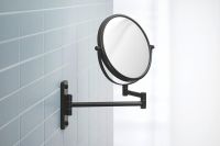 Vorschau: Duravit D-Code Kosmetikspiegel Ø20cm, 3-fache Vergrößerung, schwenkbar, schwarz matt