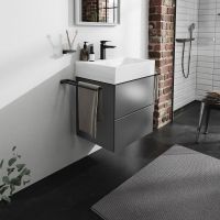 Vorschau: Hansgrohe Xevolos E Waschtischunterschrank 58x47,5cm für Waschtisch, 2 Schubkästen, schiefergrau matt schiefergrau metallic 54177770