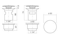Vorschau: Alape VT.1 Schaftventil 1 1/4" mit Staufunktion, chrom