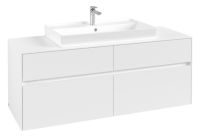 Villeroy&Boch Collaro Waschtischunterschrank passend zu Aufsatzwaschtisch 4A338G, 4 Auszüge, 140cm, white matt C08800MS