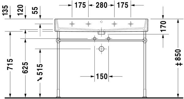 Duravit Vero Air Waschtisch rechteckig 100x47cm, mit Überlauf, ohne Hahnloch, weiß 2350100028