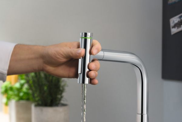 Hansgrohe Metris Select M71 2-Loch Einhebel-Küchenmischer 200, 2jet mit Ausziehbrause und sBox