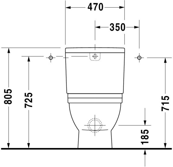 Duravit Starck 3 Stand-WC für Kombination, Tiefspüler 42x74cm, WonderGliss, weiß